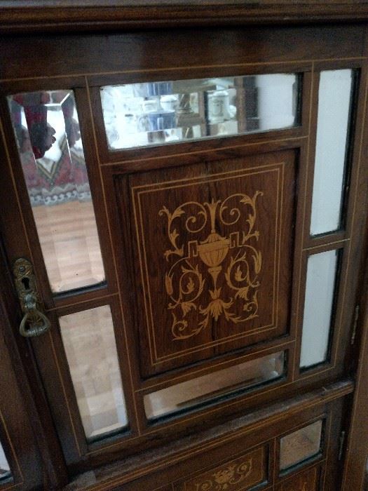 Close up of the inlaid doors