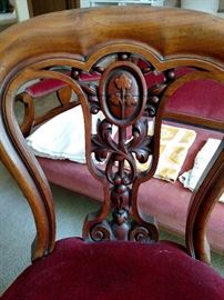 Carved back side chair