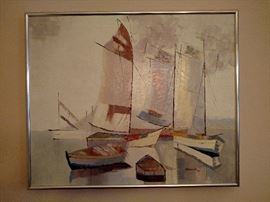 Framed oil painting on canvas signed lower right Groover