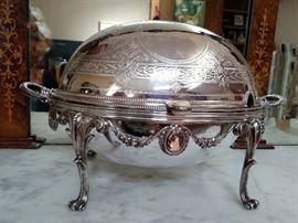Antique English silverplate bacon server