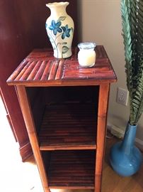 Bamboo accent shelving/Side Table, decor