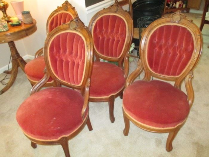Set of 4  Victorian side chairs