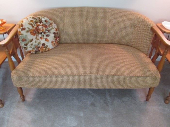 60's settee with maple frame