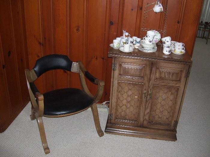 Vintage chair from the dinning set and cabinet.