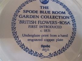 Smaller Spode Plates "British Flowers-Rosa"