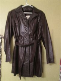 Berman's Ladies Leather Coat, Size 16