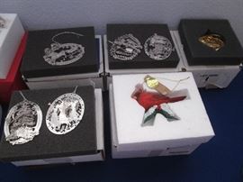 Assorted Holiday Tree Decor Ornaments with boxes