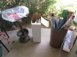 Gift Wrap and a Cute Bird Bath on the left (covered up)