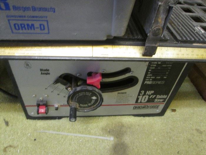 Ohio Forge Table Saw, 3 HP, 10" Blade