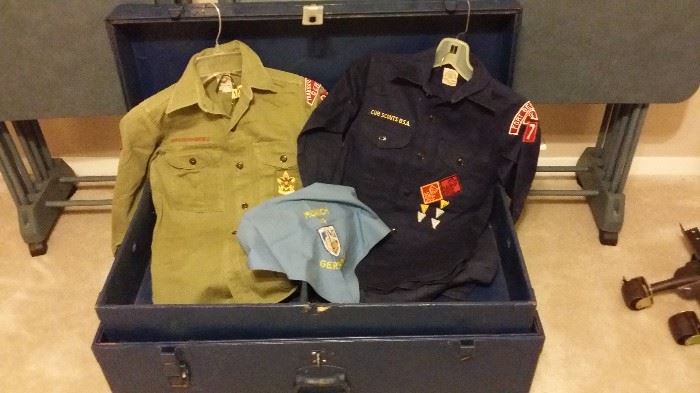 Vintage Trunk and Boy Scout Uniforms