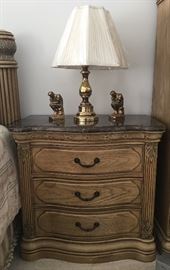 Michael Amini night stand with marble top