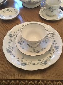 Johann Haviland full service for 12 with plenty of extra pieces, teapot, serving dishes, and berry bowls