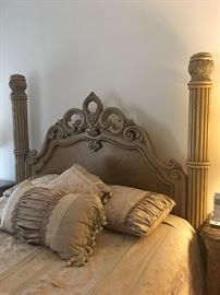 Bed head board pictured with the high post option. 