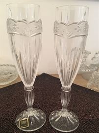 Oneida Crystal made in Germany Champagne flutes