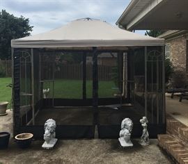 Gazebo with screen netting