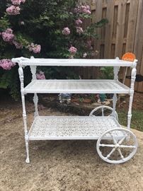 cast iron beverage cart with wheels