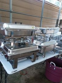 Catering equipment and supplies.  Stainless Steel chafing dishes