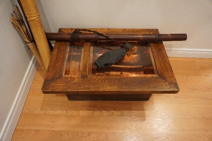 Antique Japanese wood and copper Hibachi for room or hand warming