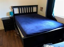 Bed with Mattress and Side Stand