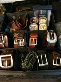 Mens belts-leather, Buffalo, woven, more. 