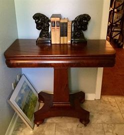 Antique Empire style mahogany game table. 