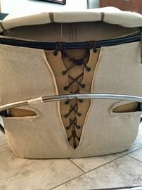  Hand laced construction on leather Norwegian stressless recliner 