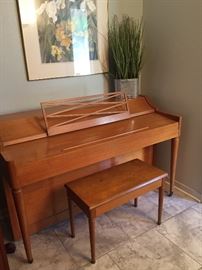Baldwin Acrosonic  spinet. Satin finished walnut. Tuned with in the last six months. Beginner, intermediate player level. Great size could fit anywhere in a home or apartment.