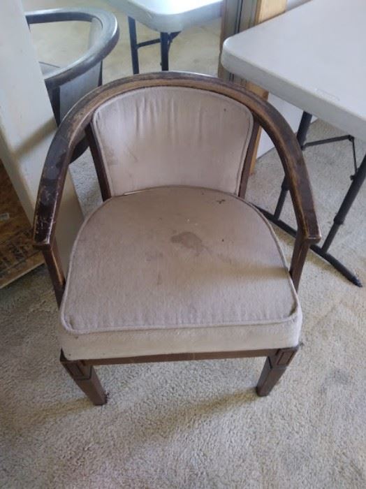 Tan chair.