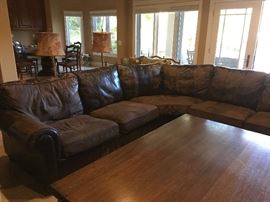 This owesome sectional It’s well lived and loved. But it’s the most comfortable couch ever. The owners say it puts you in a sleep coma when you lay on it.  Despite the wear on the couch you will love it. It’s originally $5k now we are selling it for a ridiculous price!