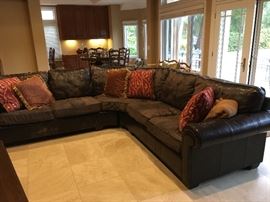 This owesome sectional It’s well lived and loved. But it’s the most comfortable couch ever. The owners say it puts you in a sleep coma when you lay on it.  Despite the wear on the couch you will love it. It’s originally $5k now we are selling it for a ridiculous price!