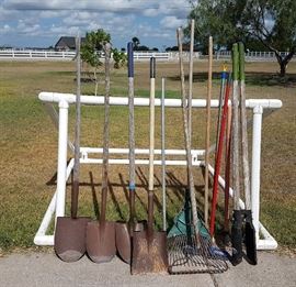 Assorted Garden Tools, Goal Post PVC