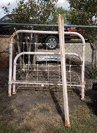 Vintage Antique Wrought Iron Bed