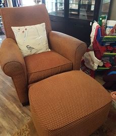 Ethan Allen Oversized Arm Chair and Ottoman