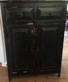 5. Primitive Black Distressed Painted Jelly Cupboard (2'9'' x 15'' x 3'8'')