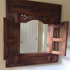 25. Handcarved Mirror from Singapore (2'7'' x 2'11'')