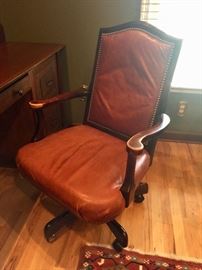 34. Sam Moore Desk Chair Leather w/ Bronze Nailheads