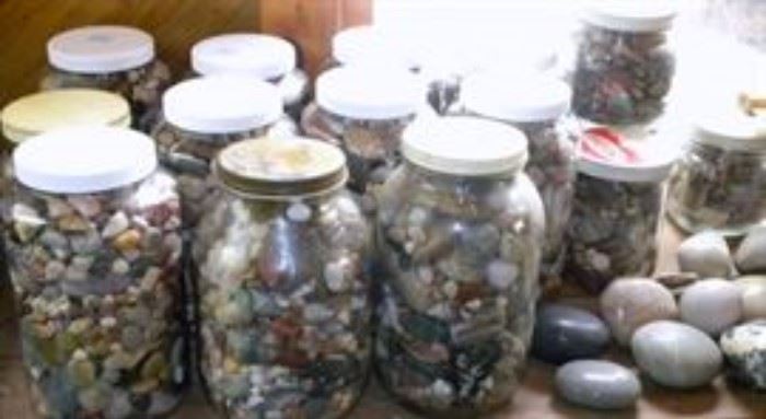 Jars of Polished Stones