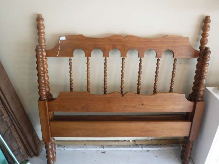 From the Brownstone sale.. the  family told me it came from middle 1800's you can see the saw marks on the sides panels and slats. The head and footboards appear to be refinished  but do show age