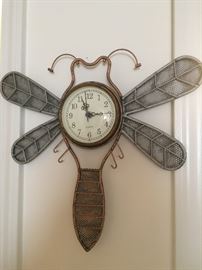 Dragonfly Wall Clock (Other Dragonfly Wall Art Not Pictured)