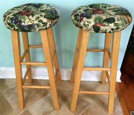 Fabric-Covered Barstools