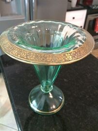 Vintage Green Glass Vase
