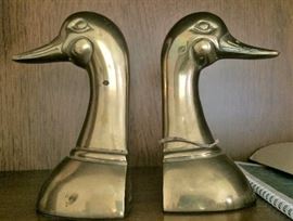 Solid Brass Mallard Duck Bookends