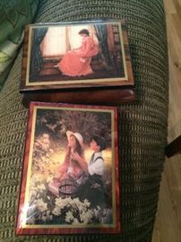 Top: H & G Studios Music Box "Love Letters" by Alan Murray   Bottom: H & G Studios Limited Edition Numbered Music Box by Alan Murray, "A Promise Kept"