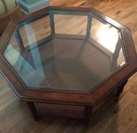 Octagonal Glass Top Coffee Table