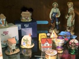 Collectible Figurines, Lilliput Lane, and Signed Limoges Trinket Boxes