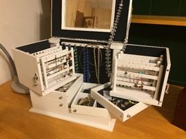 Some of the Costume Jewelry, Large Display Jewelry Box