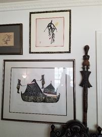 framed art throughout the home