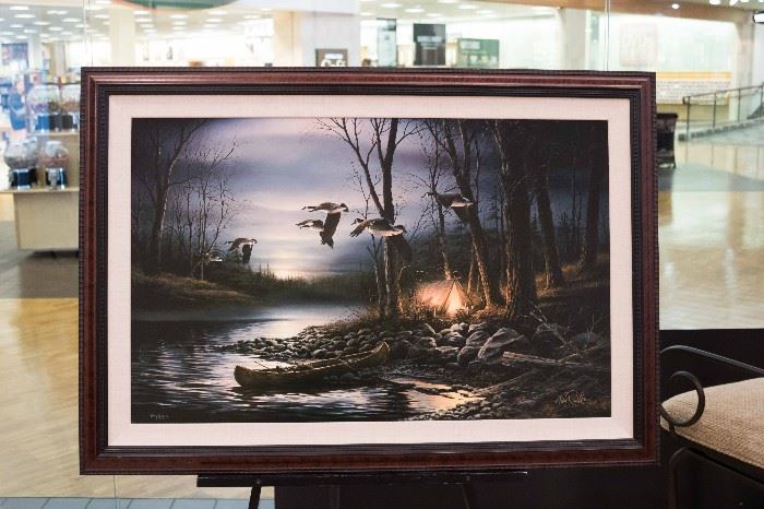 Terry Redlin - Evening Glow - legacy edition - signed & numbered.  Taking bids on this large, framed canvas.  Call 573-579-1969 to leave your best bid!