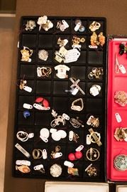 So many pieces of vintage jewelry!  