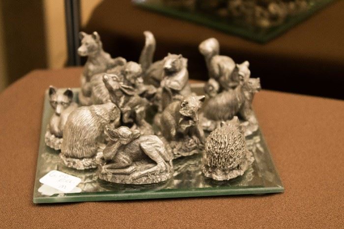 Pewter pieces sold separately - placed on one of the jewelry tables.